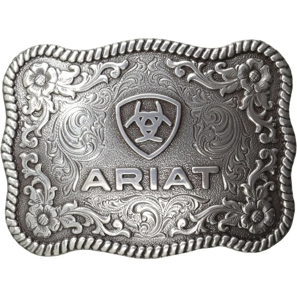 Man Silver Logo Belt Buckle